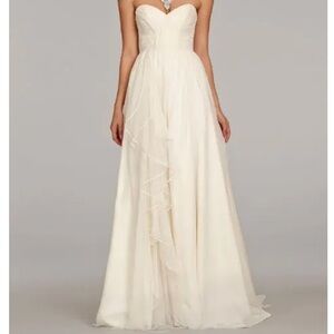 Hayley Paige Paloma 6409 Wedding Bridal Gown Strapless Sweetheart Ivory Size 4